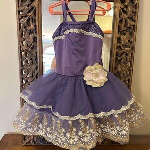 Weissman Medium Purple and White Recital Dance Costume Dress